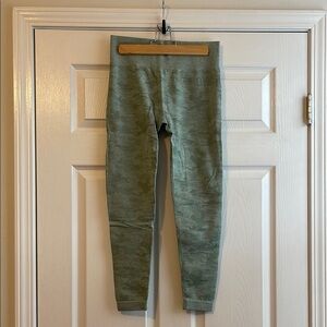 Gymshark Seamless Camo Leggings, light green